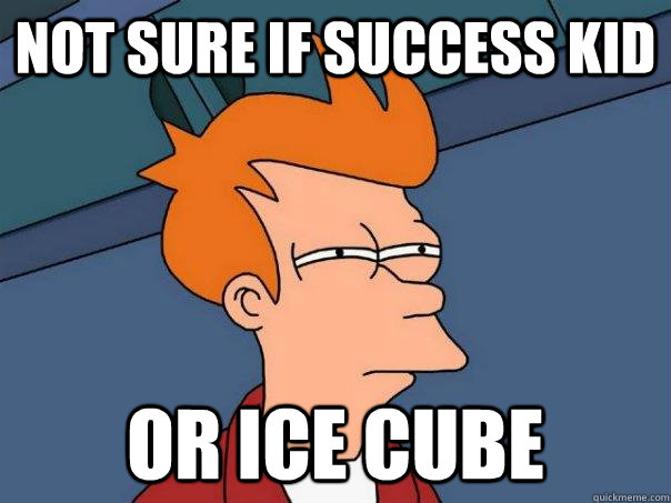 Not sure if Success Kid Or Ice Cube  Futurama Fry