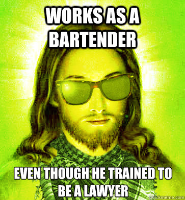 Works as a Bartender Even though he trained to be a lawyer - Works as a Bartender Even though he trained to be a lawyer  Misc