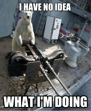 I Have no idea what I'm doing  machine gun bear