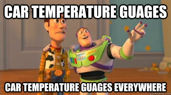 car temperature guages car temperature guages everywhere  Buzz Glitter
