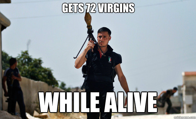 Gets 72 virgins While alive  Ridiculously Photogenic Syrian Soldier
