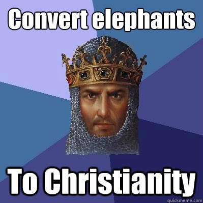 Convert elephants To Christianity  Age of Empires
