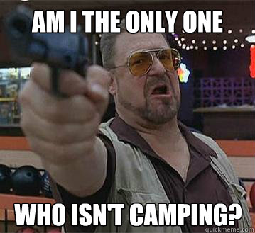 am i the only one who isn't camping?  Pedantic Walter