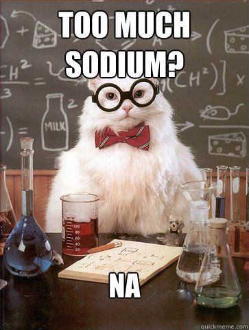 Too much Sodium?
 Na - Too much Sodium?
 Na  Science Cat