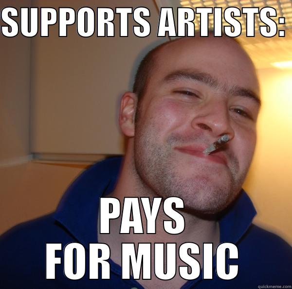 SUPPORTS ARTISTS:  PAYS FOR MUSIC Good Guy Greg 