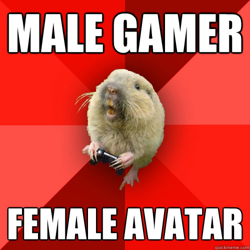 Male gamer Female avatar  Gaming Gopher