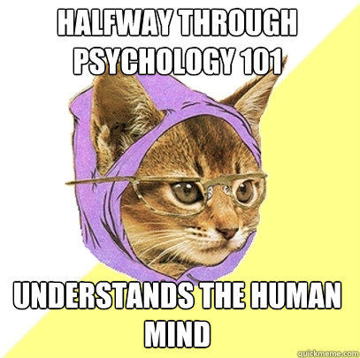 Halfway through Psychology 101 Understands the human mind - Halfway through Psychology 101 Understands the human mind  Hipster Kitty