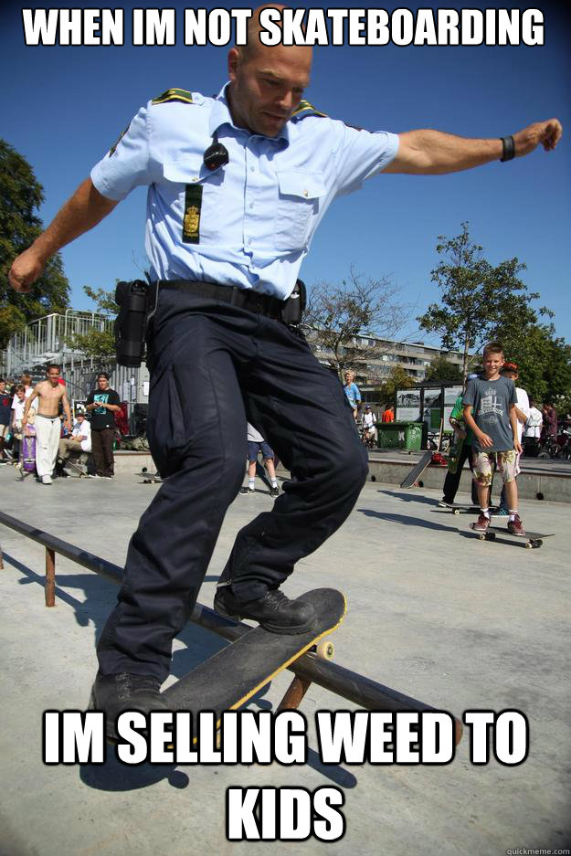 When Im not skateboarding Im selling weed to kids  Skateboard Cop
