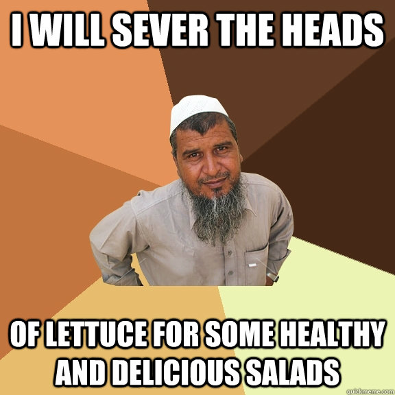 i will sever the heads of lettuce for some healthy and delicious salads  Ordinary Muslim Man