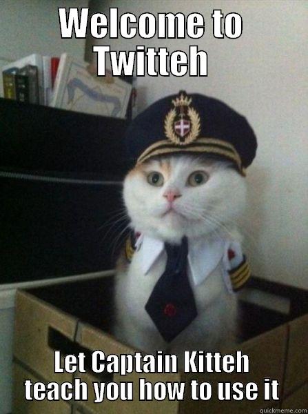 WELCOME TO TWITTEH LET CAPTAIN KITTEH TEACH YOU HOW TO USE IT Captain kitteh