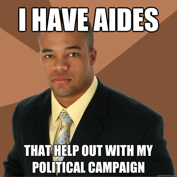 I have AIDES that help out with my political campaign  Successful Black Man
