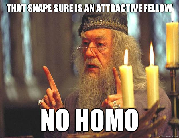 That snape sure is an attractive fellow no homo  Dumbledore