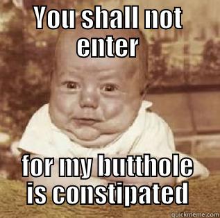 YOU SHALL NOT ENTER FOR MY BUTTHOLE IS CONSTIPATED Misc