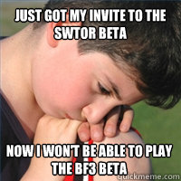 Just got my invite to the SWTOR beta Now I won't be able to play the BF3 beta  