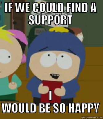 IF WE COULD FIND A SUPPORT I WOULD BE SO HAPPY Craig - I would be so happy