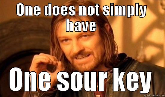 ONE DOES NOT SIMPLY HAVE ONE SOUR KEY Boromir