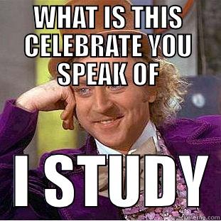 WHAT IS THIS CELEBRATE YOU SPEAK OF   I STUDY Condescending Wonka