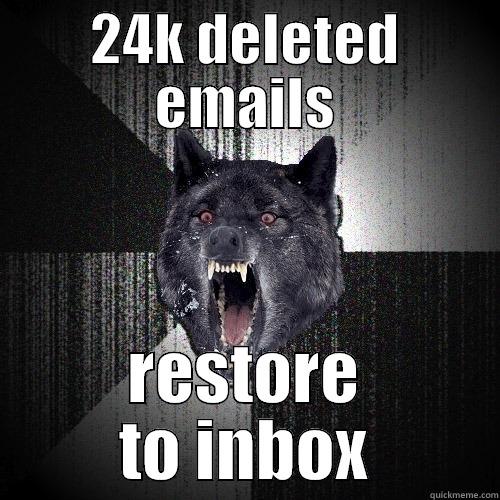 24K DELETED EMAILS RESTORE TO INBOX Insanity Wolf