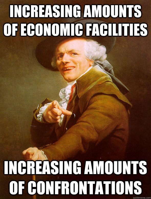 Increasing amounts of economic facilities Increasing amounts of confrontations - Increasing amounts of economic facilities Increasing amounts of confrontations  Joseph Ducreux