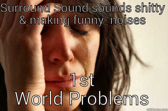 SURROUND SOUND SOUNDS SHITTY & MAKING FUNNY  NOISES 1ST WORLD PROBLEMS First World Problems