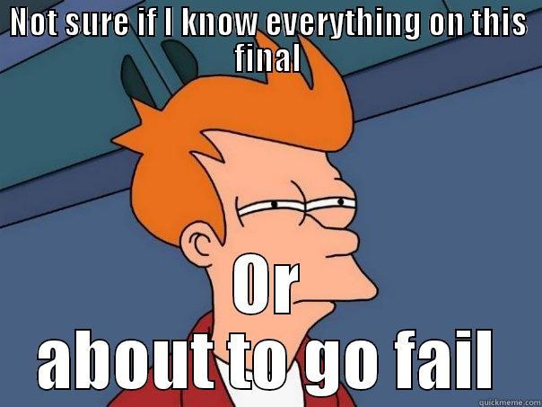 NOT SURE IF I KNOW EVERYTHING ON THIS FINAL OR ABOUT TO GO FAIL Futurama Fry