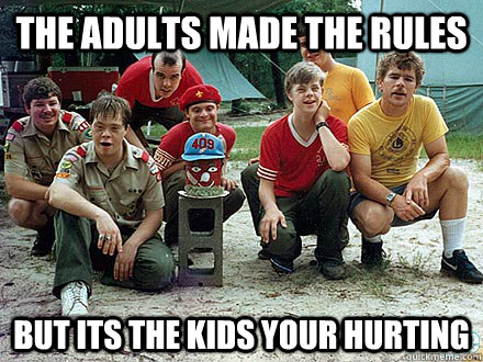 The adults made the rules But its the kids your hurting  Boy Scouts