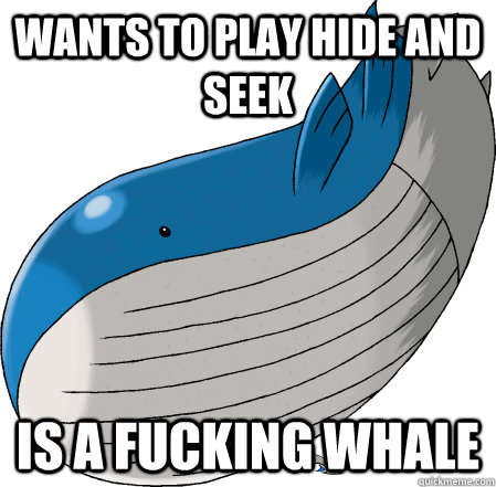 Wants to play hide and seek is a fucking whale  