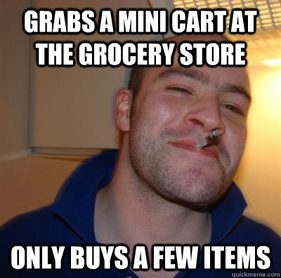 grabs a mini cart at the grocery store only buys a few items - grabs a mini cart at the grocery store only buys a few items  GGG plays SC
