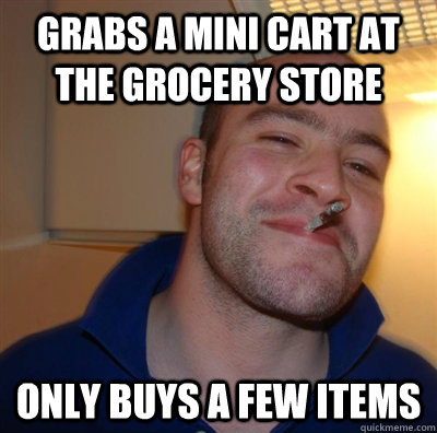 grabs a mini cart at the grocery store only buys a few items  GGG plays SC