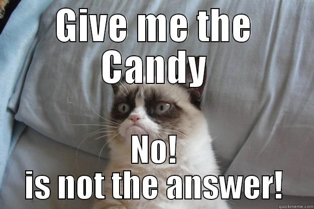 Want Candy! - GIVE ME THE CANDY NO! IS NOT THE ANSWER! Grumpy Cat