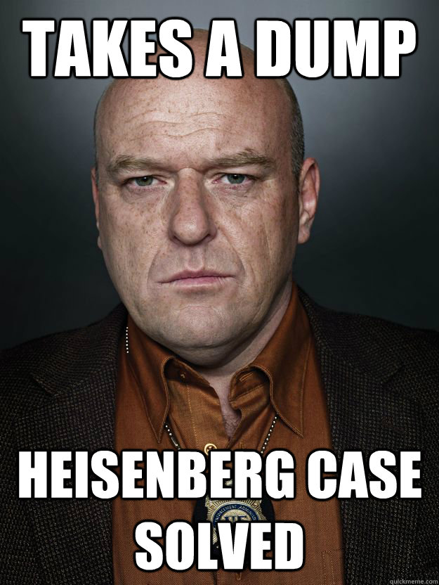 takes a dump Heisenberg case solved - takes a dump Heisenberg case solved  Hank Schrader