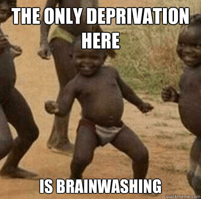the only deprivation here is brainwashing  Third World Success Kid