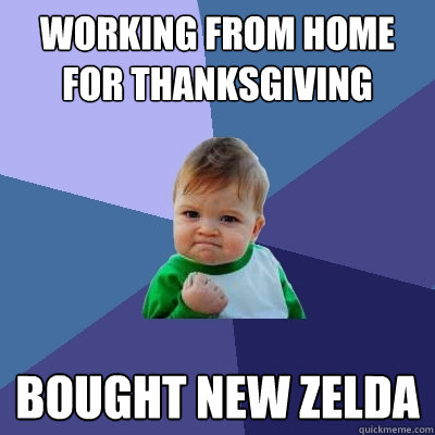 Working from home for Thanksgiving Bought new Zelda - Working from home for Thanksgiving Bought new Zelda  Success Kid