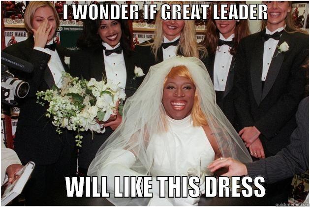                   I WONDER IF GREAT LEADER                             WILL LIKE THIS DRESS       Misc