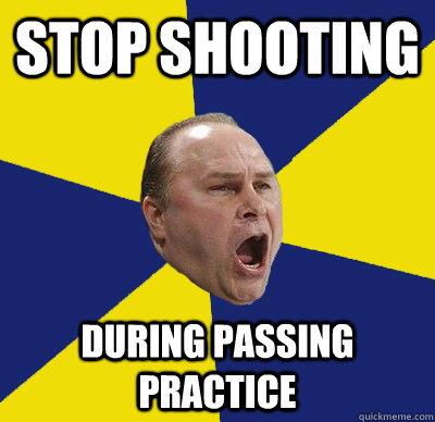 Stop Shooting during passing practice  Advice Trotz