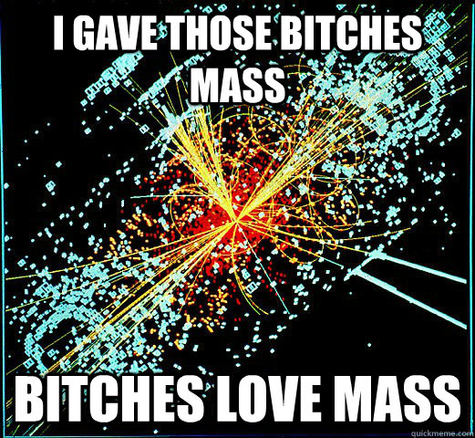 I gave those bitches mass Bitches love mass - I gave those bitches mass Bitches love mass  HIggs Boson