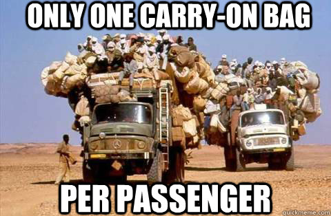 Only one carry-on bag  Per passenger - Only one carry-on bag  Per passenger  49ers bandwagon