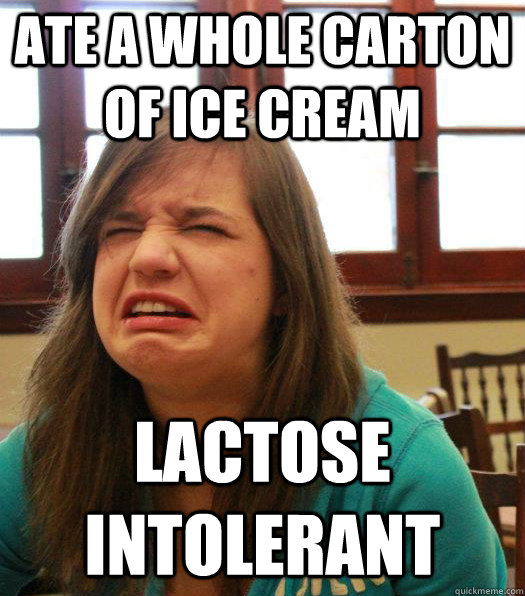 ate a whole carton of ice cream lactose intolerant  