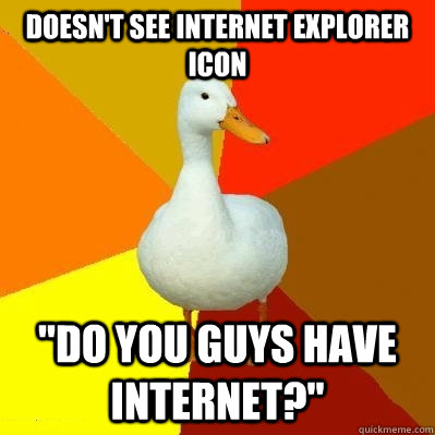 Doesn't see internet explorer icon 