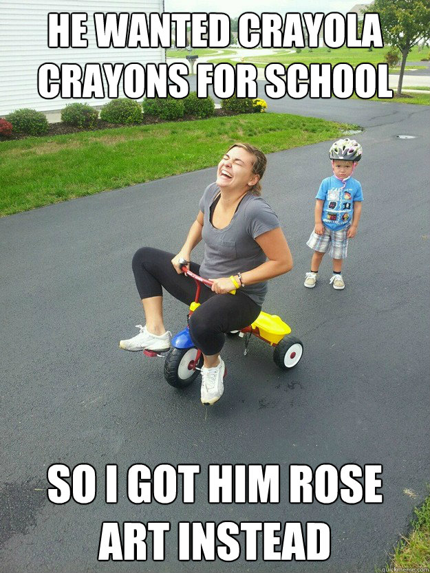 HE WANTED crayola crayons FOR school  so i got him rose art instead  Hysterically Psycho Mom