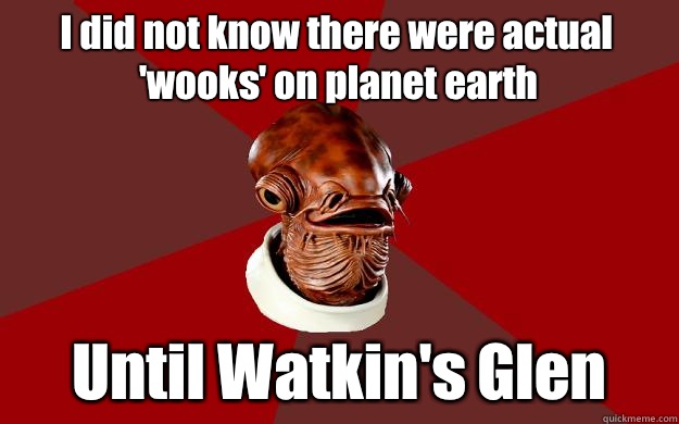 I did not know there were actual 'wooks' on planet earth Until Watkin's Glen  Admiral Ackbar Relationship Expert