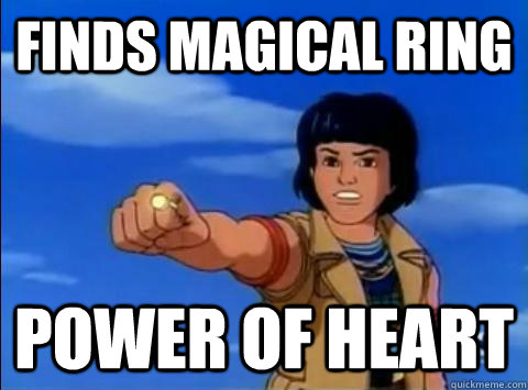 finds magical ring power of heart  