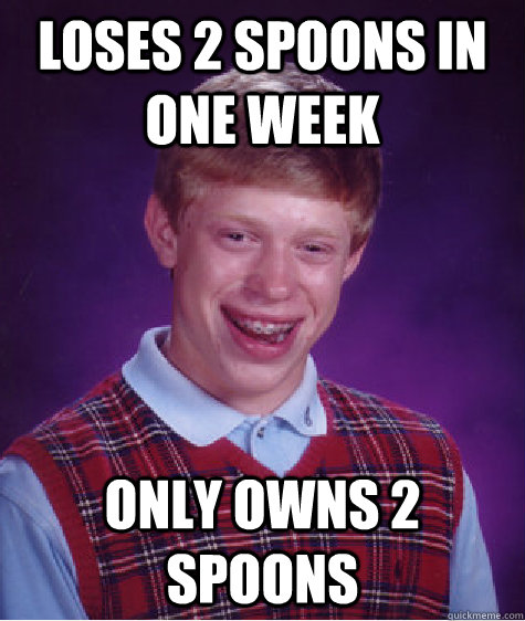 Loses 2 spoons in one week only owns 2 spoons  Bad Luck Brian