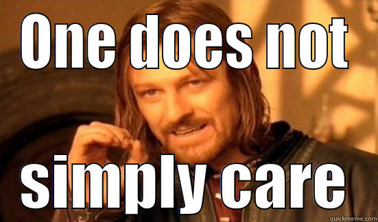 I don't care - ONE DOES NOT SIMPLY CARE Boromir