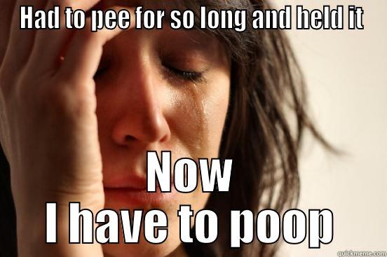 HAD TO PEE FOR SO LONG AND HELD IT NOW I HAVE TO POOP First World Problems
