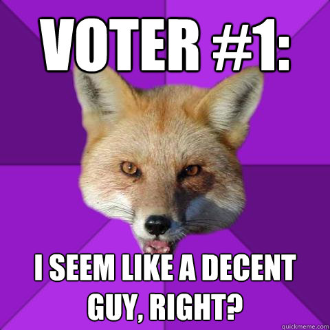 Voter #1: I seem like a decent guy, right?  Forensics