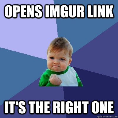 opens imgur link it's the right one  Success Kid