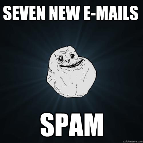 seven new e-mails spam  Forever Alone