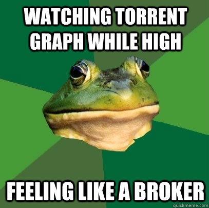 Watching torrent graph while high Feeling like a broker  Foul Bachelor Frog