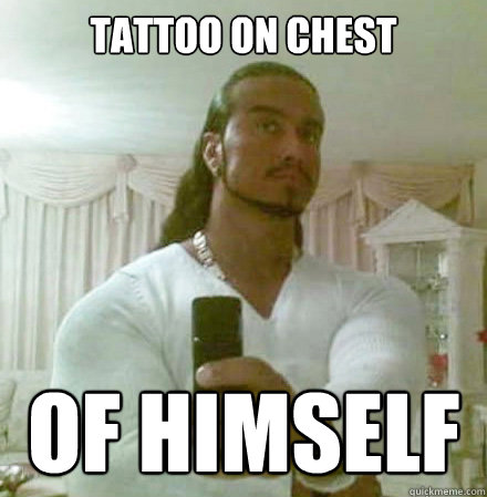 Tattoo on chest Of himself  Guido Jesus